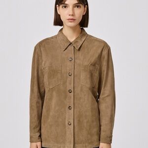 🪶 Boho Luxe | Great Northwest 100% Suede Leather Shirt Jacket | Women’s M